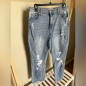 Celebrity Pink Distressed Straight Leg Denim Jeans Size 9/29